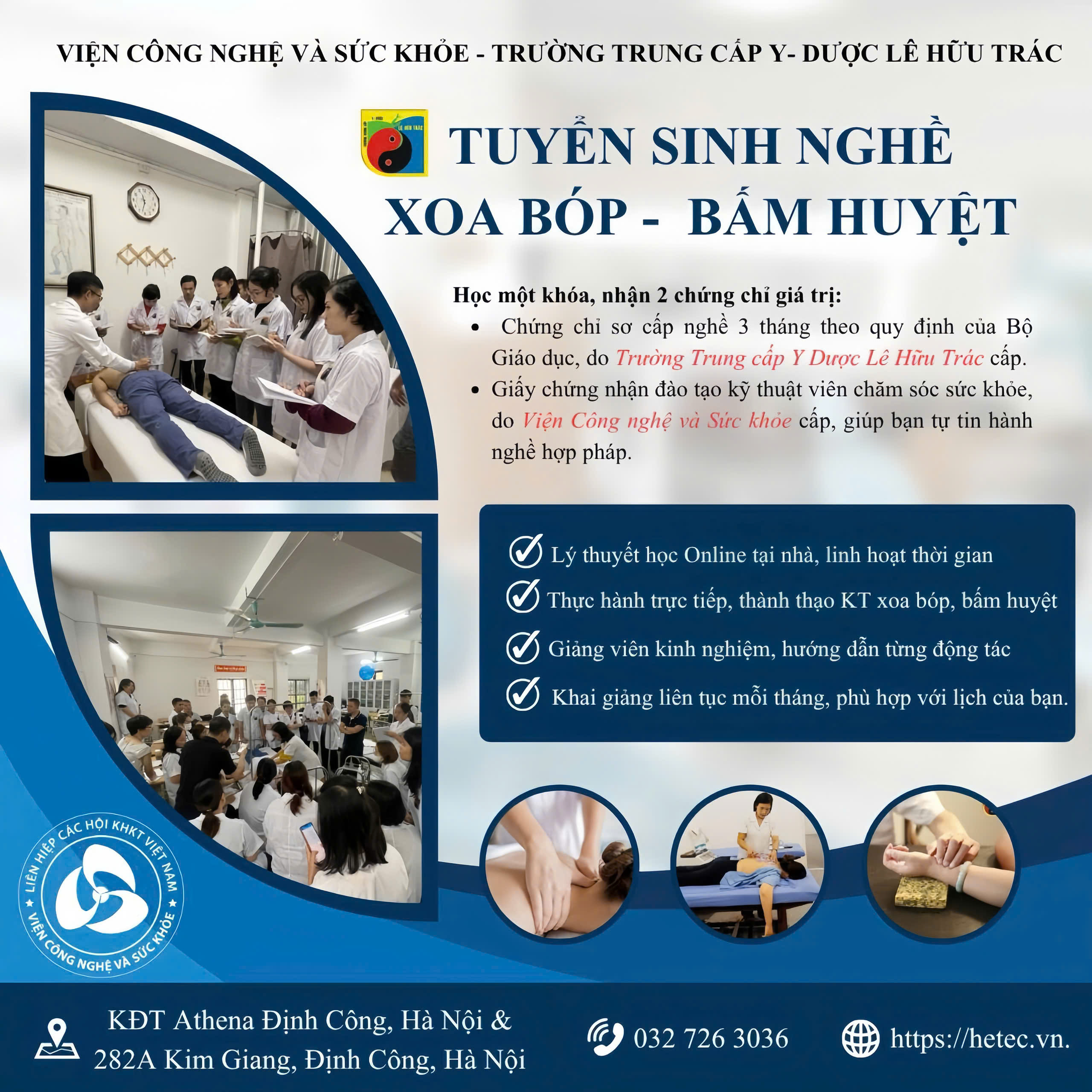 TUYỂN SINH TRÌNH ĐỘ SƠ CẤP NGHỀ XOA BÓP – BẤM HUYỆT